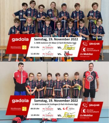 Die Junioren D aus Maur und Esslingen vor dem Heimrundeneinsatz Die Junioren D aus Maur und Esslingen vor dem Heimrundeneinsatz