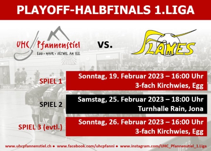 Die Spieldaten der Playoff-Halbfinal-Serie stehen fest