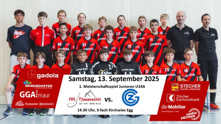 Die U14A vor der Heimpremiere in der Stärkenklasse A gegen GC Unihockey