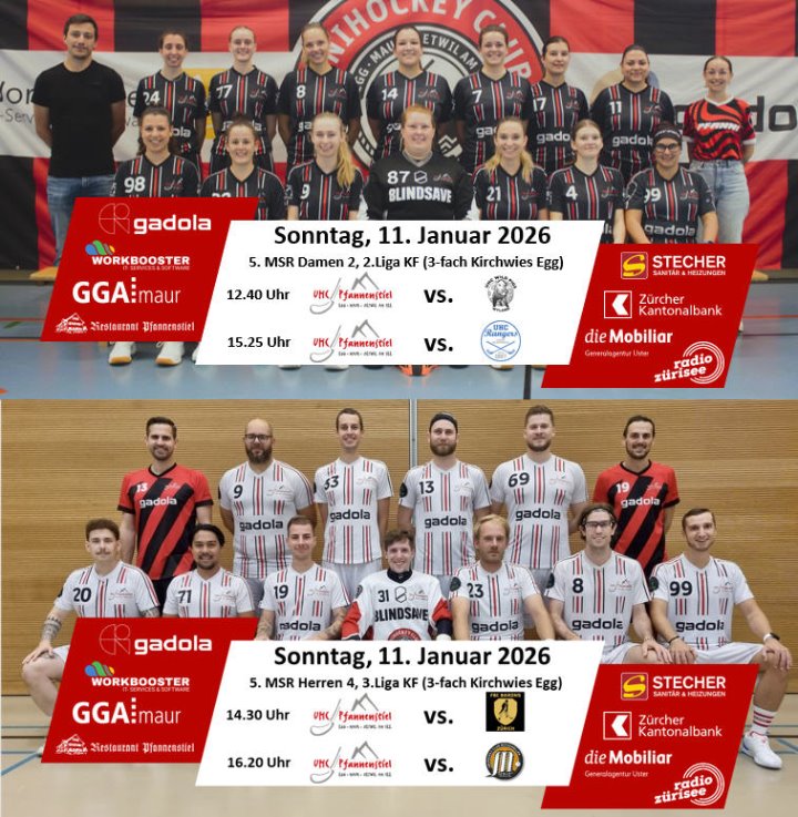 Das Damen 2 und das Herren 4 begrüssen dich am Sonntag zur Heimrunde