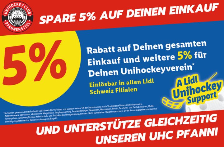 A Lidl Unihockey Support - Einkaufen und Pfanni unterstützen